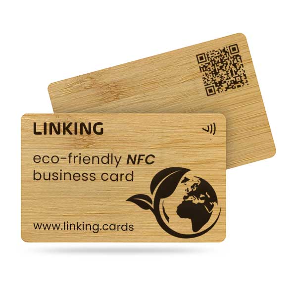 Cartão de Visita Bamboo Com NFC e QR Code