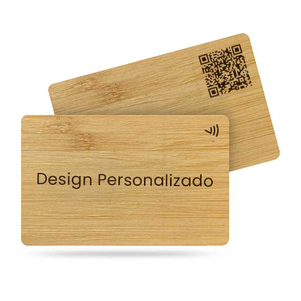 Cartão de Visita Bamboo Personalizado - NFC e QR Code